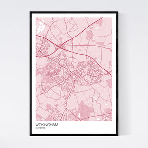 Wokingham Town Map Print