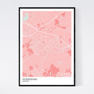 Wokingham Town Map Print