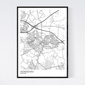 Wokingham Town Map Print