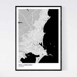 Wollongong City Map Print