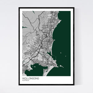 Wollongong City Map Print