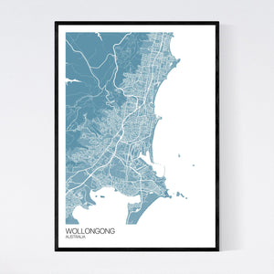 Wollongong City Map Print