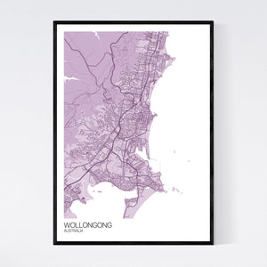 Wollongong City Map Print