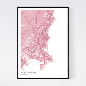 Wollongong City Map Print