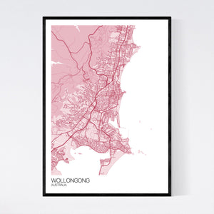 Wollongong City Map Print