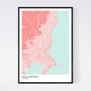 Wollongong City Map Print