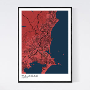 Wollongong City Map Print