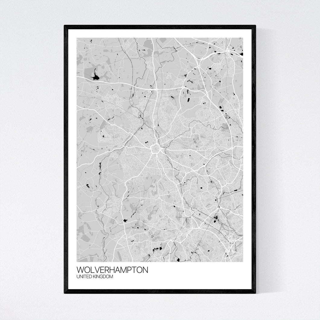 Wolverhampton City Map Print