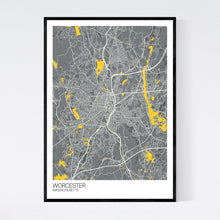 Load image into Gallery viewer, Worcester City Map Print