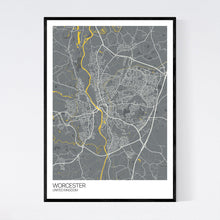 Load image into Gallery viewer, Worcester City Map Print