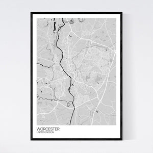 Worcester City Map Print