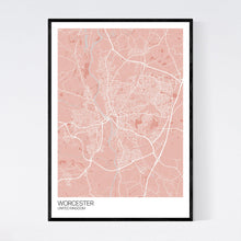 Load image into Gallery viewer, Worcester City Map Print