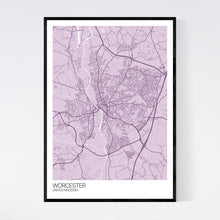 Load image into Gallery viewer, Worcester City Map Print
