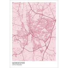 Load image into Gallery viewer, Map of Worcester, United Kingdom
