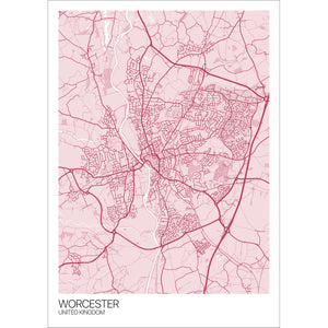 Map of Worcester, United Kingdom