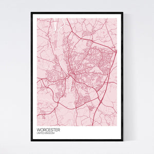 Map of Worcester, United Kingdom