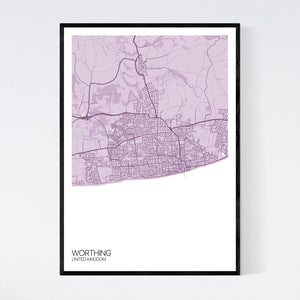 Worthing City Map Print