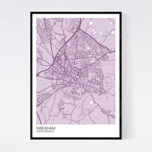 Wrexham City Map Print