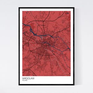 Wrocław City Map Print