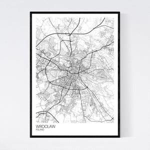 Wrocław City Map Print