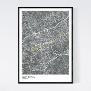 Wuppertal City Map Print