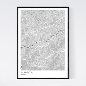 Map of Wuppertal, Germany
