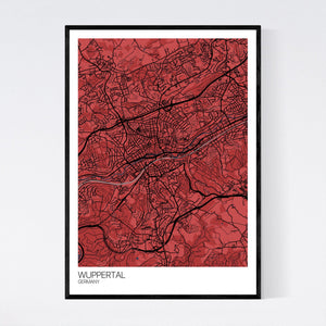 Wuppertal City Map Print