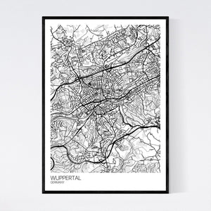 Wuppertal City Map Print