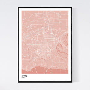 Xi'an City Map Print