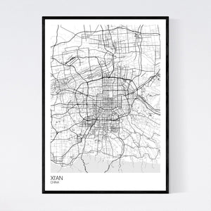 Xi'an City Map Print