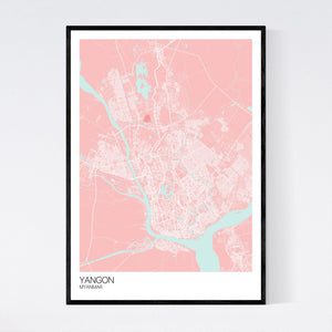 Map of Yangon, Myanmar