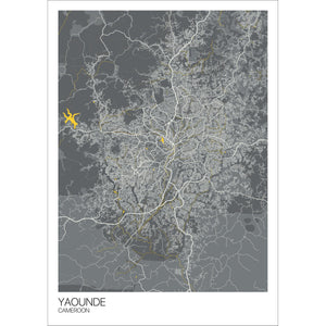 Map of Yaounde, Cameroon