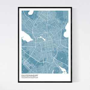 Yekateringburg City Map Print