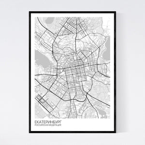 Yekateringburg City Map Print