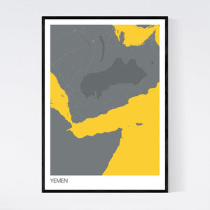 Yemen Country Map Print