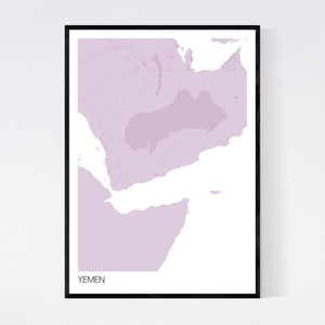 Yemen Country Map Print