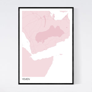 Yemen Country Map Print