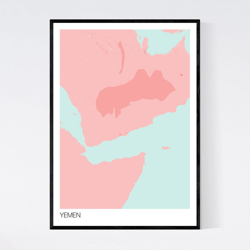 Yemen Country Map Print