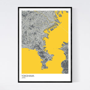 Yokohama City Map Print