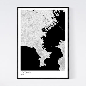 Yokohama City Map Print