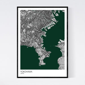 Yokohama City Map Print