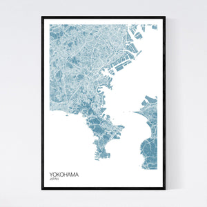 Yokohama City Map Print