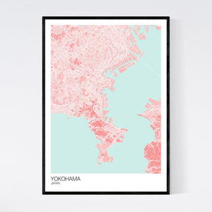 Yokohama City Map Print