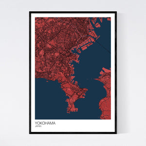 Yokohama City Map Print