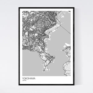 Yokohama City Map Print
