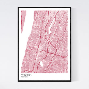 Yonkers City Map Print