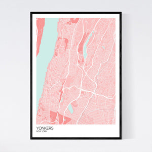 Yonkers City Map Print