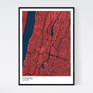 Yonkers City Map Print