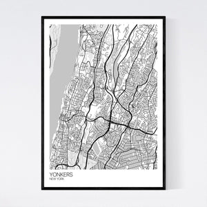 Yonkers City Map Print