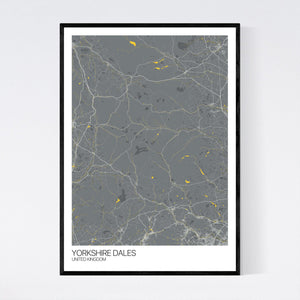 Yorkshire Dales Region Map Print